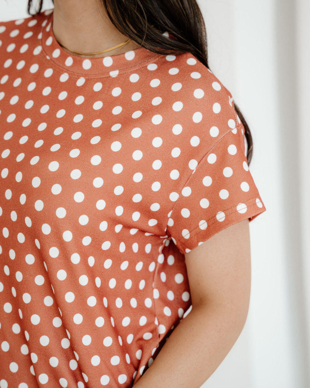 Paityn Polka Dot Print Short Set - Caramel