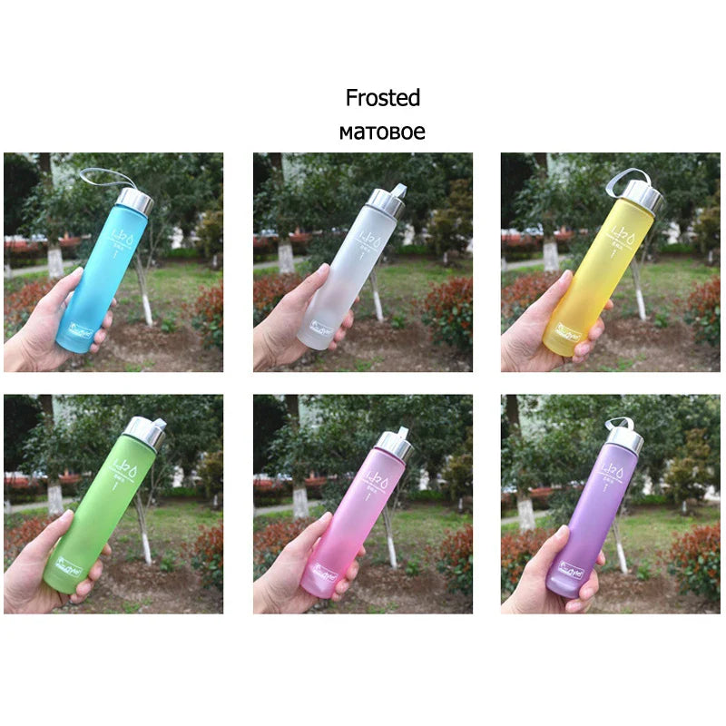 Frosted Plastic Water Bottle | Portable Leak-Proof Sport Drinkware