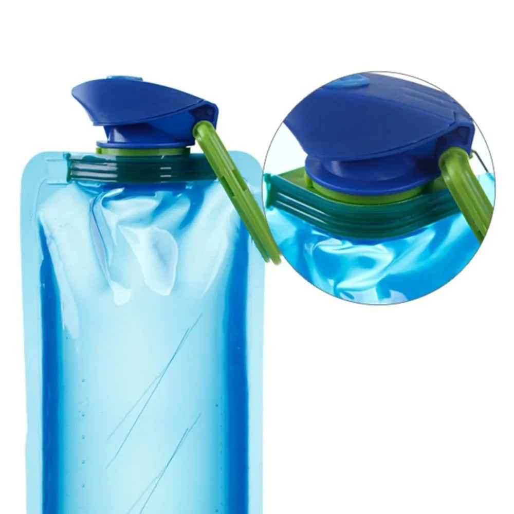 Foldable Water Bottle | Reusable Travel Water Bottle with Carabiner Clip for Hiking, Camping, and Outdoor Adventures