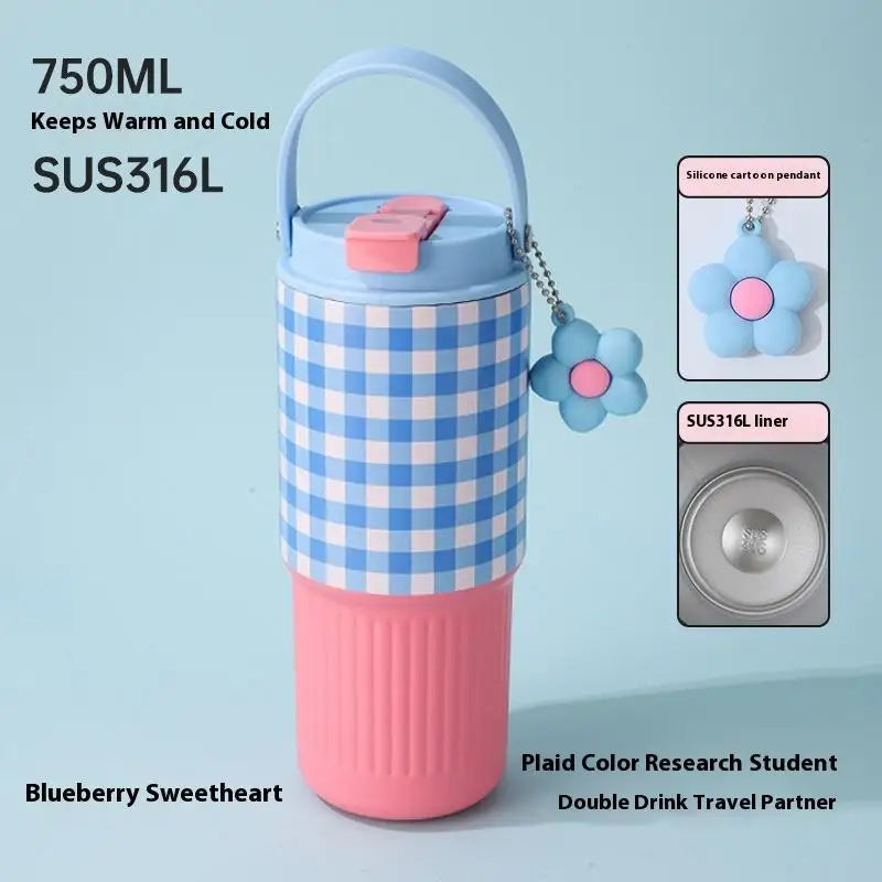 316 Stainless Steel Insulated Travel Mug | Leakproof Car Thermos Cup with Handle