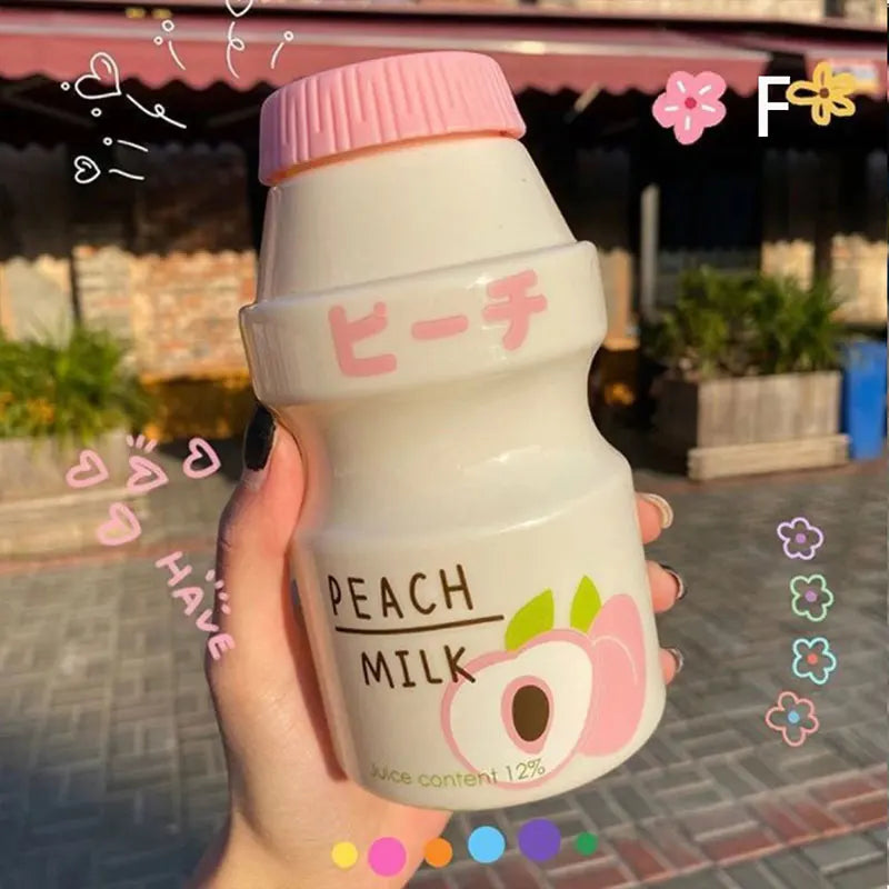 480ml Plastic Cute Yogurt Water Bottle | Yakult Shape Kawaii Milk Carton Shaker