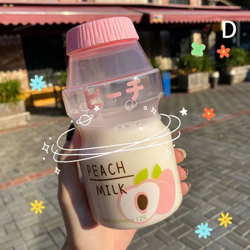 480ml Plastic Cute Yogurt Water Bottle | Yakult Shape Kawaii Milk Carton Shaker