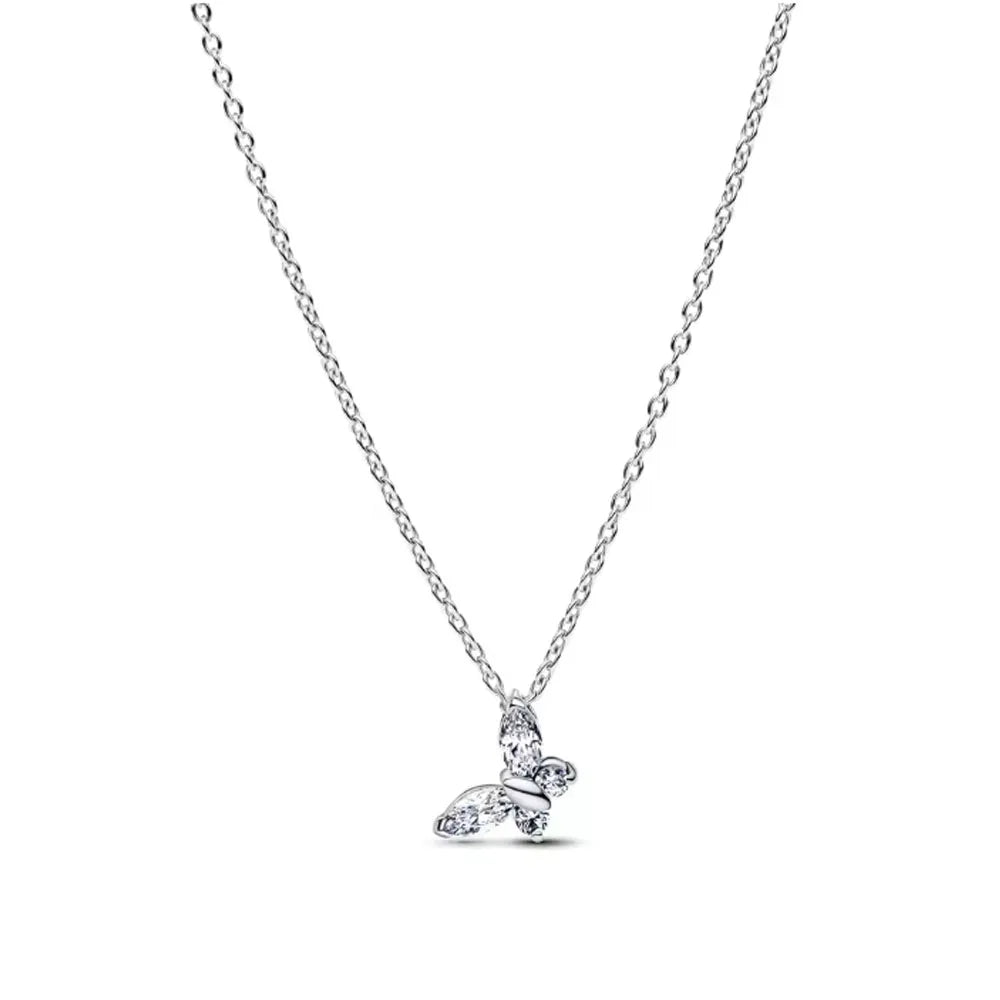925 Sterling Silver Butterfly Heart Necklace and Earrings Set | Fine Jewelry for Women