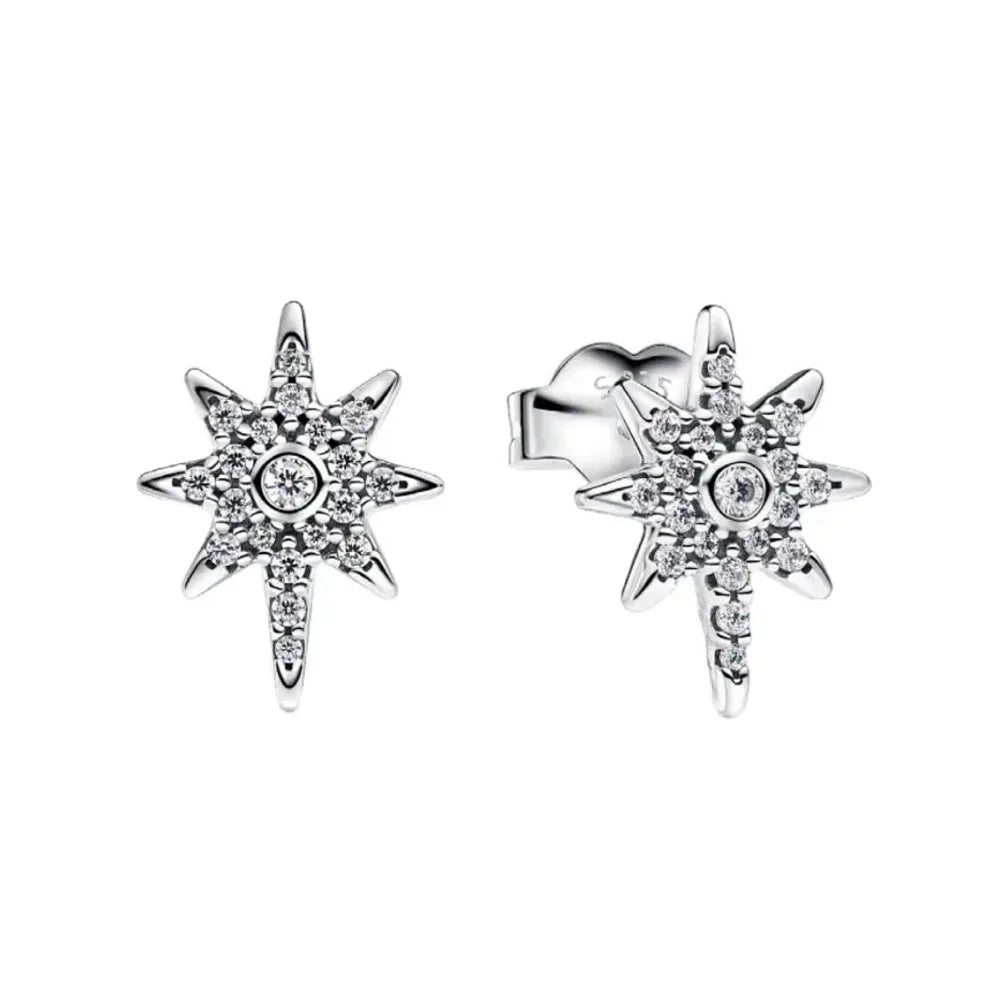 925 Sterling Silver Stud Earrings Set | Butterfly Snowflake Heart Moon Jewelry Gift