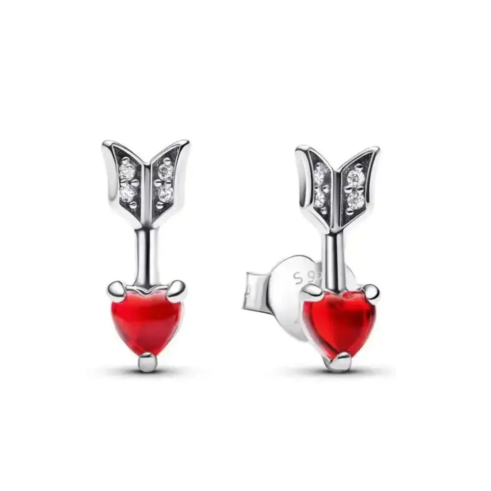 925 Sterling Silver Snowflake Heart Earrings | Fine Stud Earrings for Women