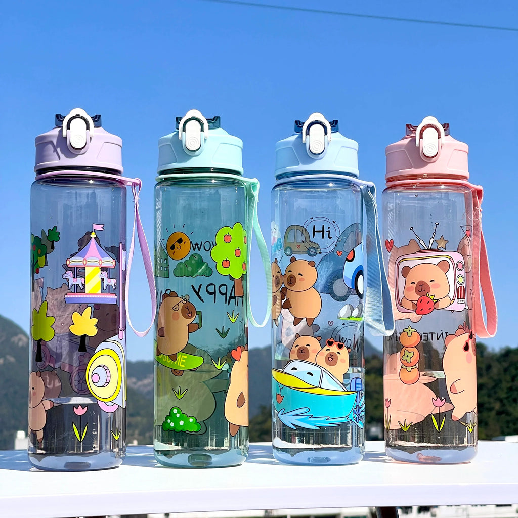 Kapibala Straw Cup 800ml | Large Capacity Portable Water Bottle for Sports and Outdoor