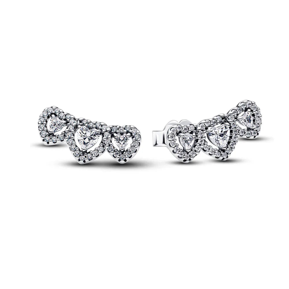 925 Silver Stud Earrings | Butterfly Snowflake Heart Moon Jewelry Gift