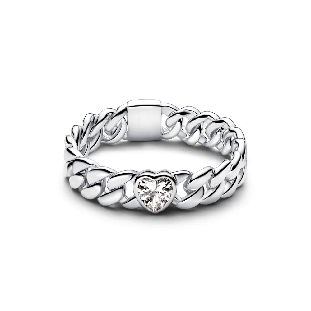 925 Sterling Silver Heart Butterfly Ring | Classic Zircon Wedding Bands for Women