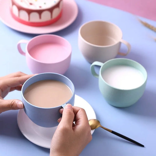 4pcs/set Multi-functional Minimalist Coffee Drink Cup | Portable Colorful Large Cup Set
