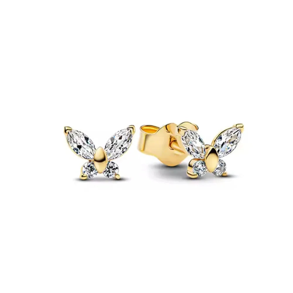 925 Silver Stud Earrings | Butterfly Snowflake Heart Moon Jewelry Gift