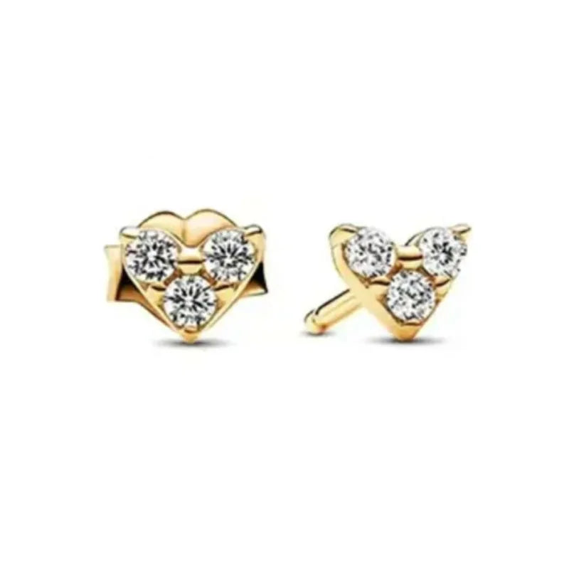 925 Sterling Silver Snowflake Heart Earrings | Fine Stud Earrings for Women