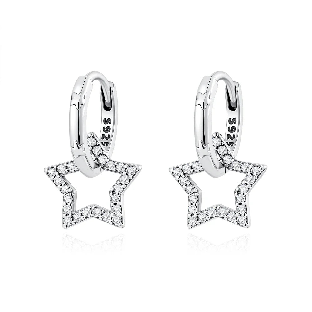 925 Sterling Silver Cherry Butterfly Shining Zircon Stud Earrings | Women's Holiday Charm Jewelry