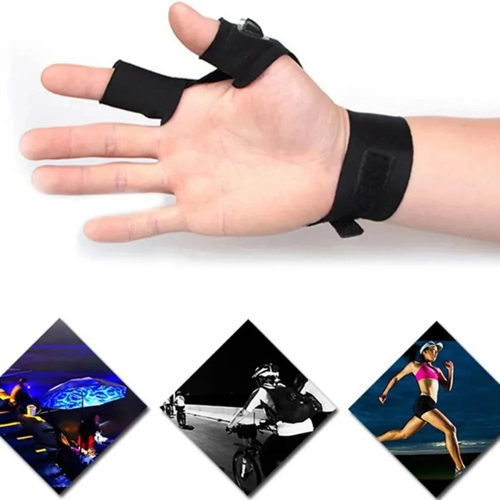 LED Flashlight Gloves | Waterproof Fingerless Illumination Gloves for Running, Cycling, Camping, Hiking, and Rescue