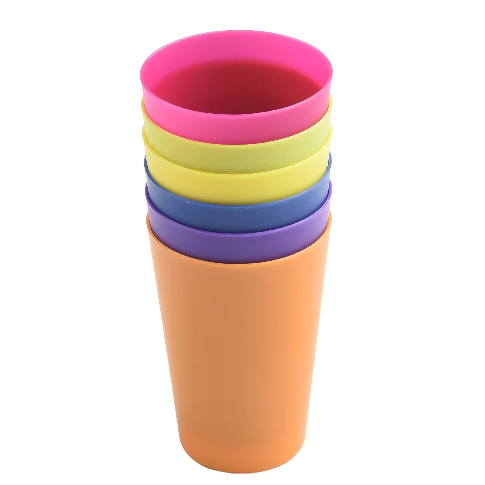 Colourful Plastic Cups Set of 6 | Microwave Safe Drinking Glasses for Juice, Coffee, and Water