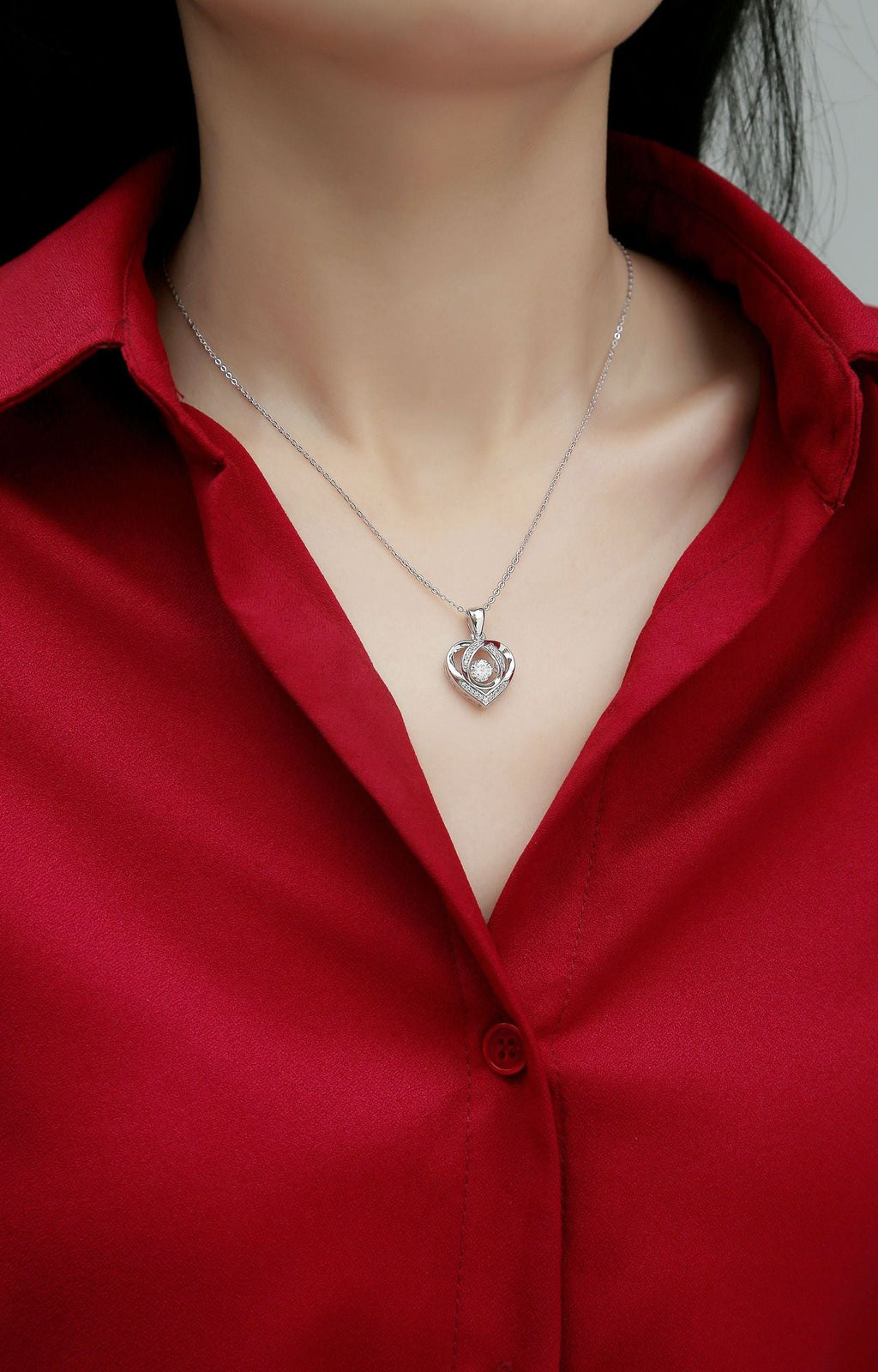 With you in my Heart - A fashionable and trendy jewelry necklace pendant set with 0.5-carat Moissanite S925 sterling silver