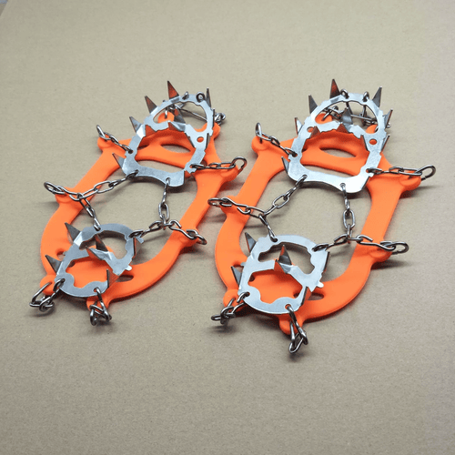 1 pair Outdoor ice claw anti slip shoe cover hiking shoe nail chain stainless steel anti slip snow climbing anti fall shoe nail chain