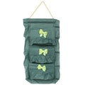 [Plaid & Bowknot] Green/Wall Hanging/ Hanging Baskets/Wall Organizers/ Baskets (11*21)