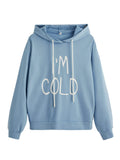 SweatyRocks Womens Hoodies Long Sleeve Pullover Drawstring Sweatshirt Hoodies with Pocket Dusty Blue Letter XXL