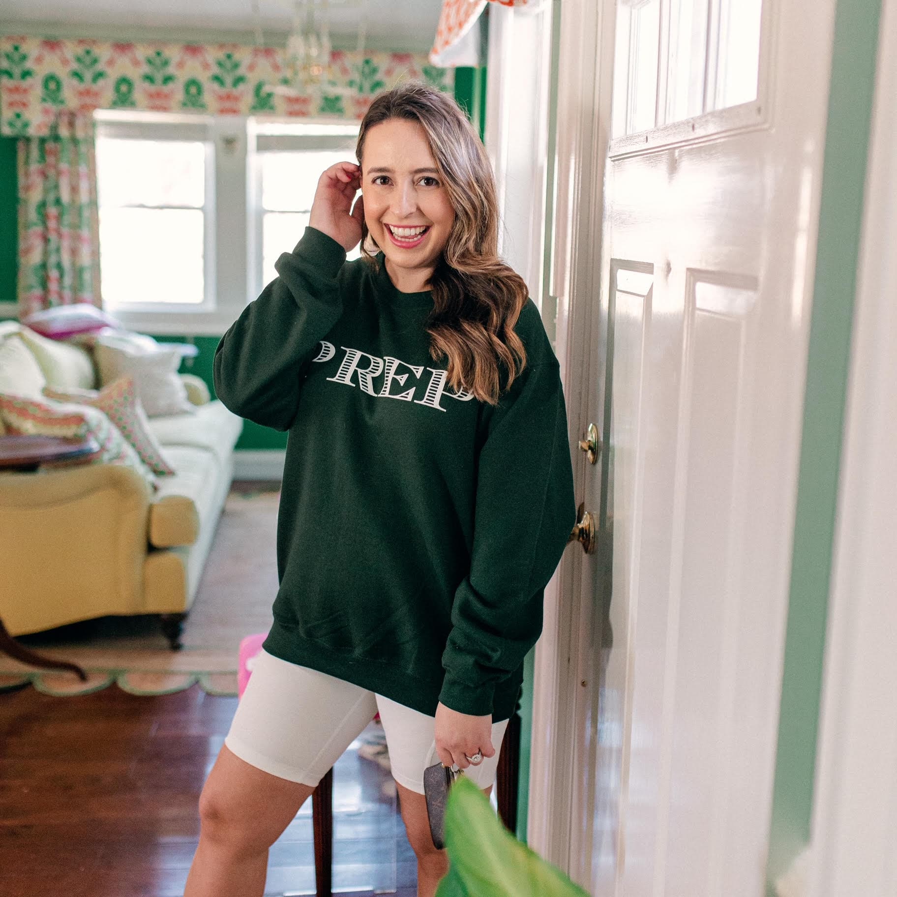 Hunter Green Prep Pullover Sweatshirt