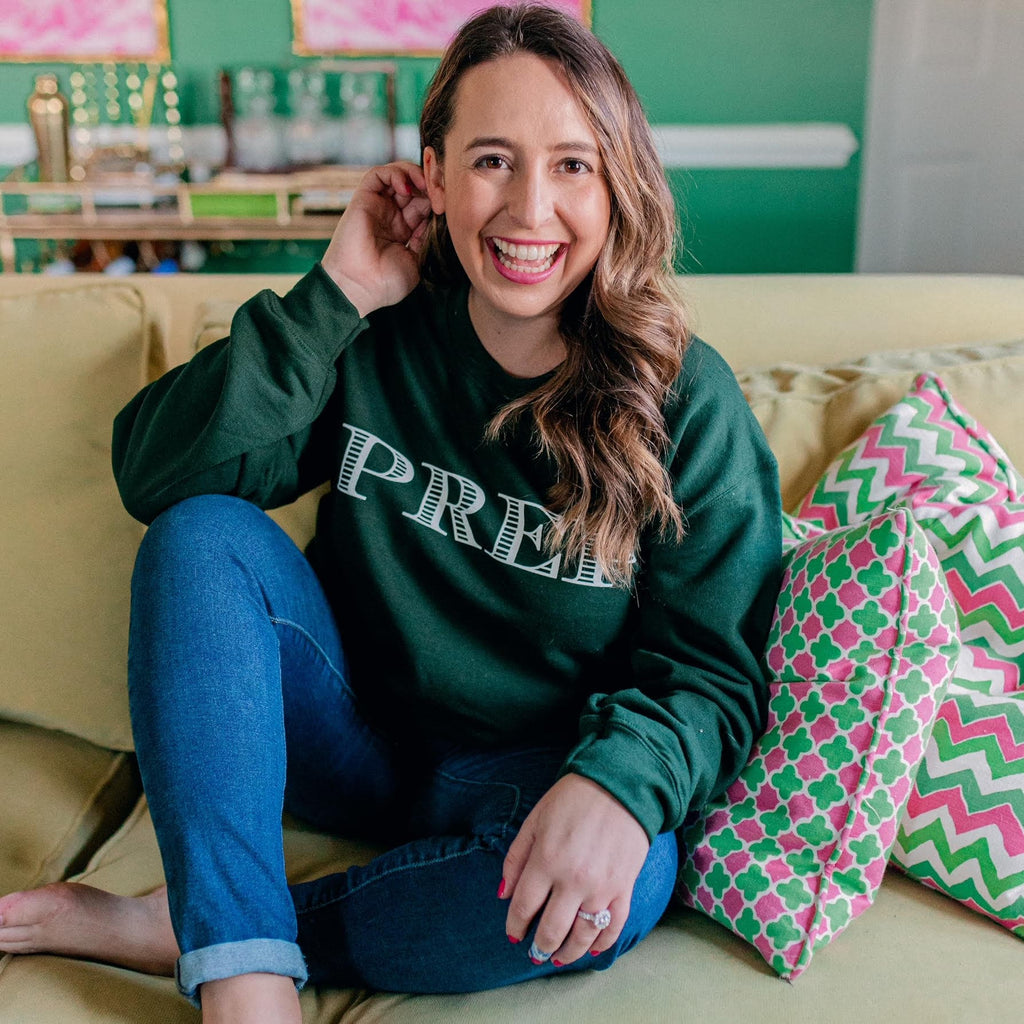 Hunter Green Prep Pullover Sweatshirt